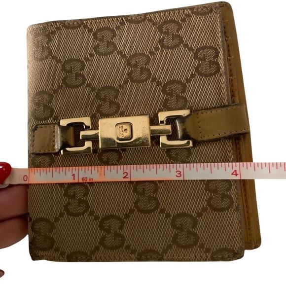 GUCCI Jackie GG Logo Canvas Leather Wallet - Picture 7 of 8